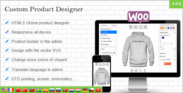 Plugins WooCommerce Custom Product Designer v3.1.0 cho wordpress