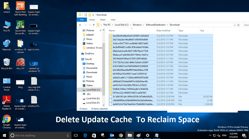 Hướng dẫn xóa files rác windows 10 sau khi Update thành công
