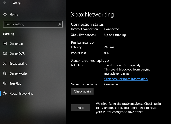 Khắc phục sự cố mạng khi kết nối Xbox Live trong Windows 10