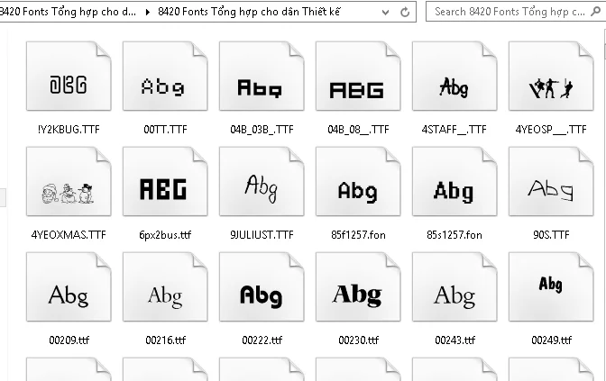 Bộ 8420 Fonts Tổng hợp dành cho dân thiết kế