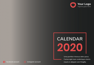 Tải về Set of Open Layer Images and Vector Desktop Calendar 2020