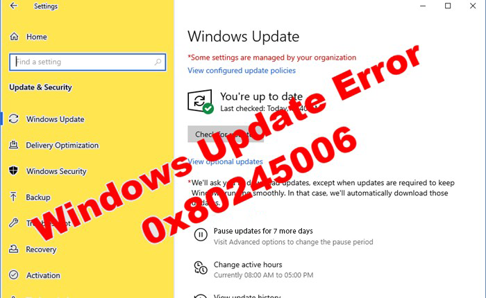 Lỗi Windows Update 0x80245006